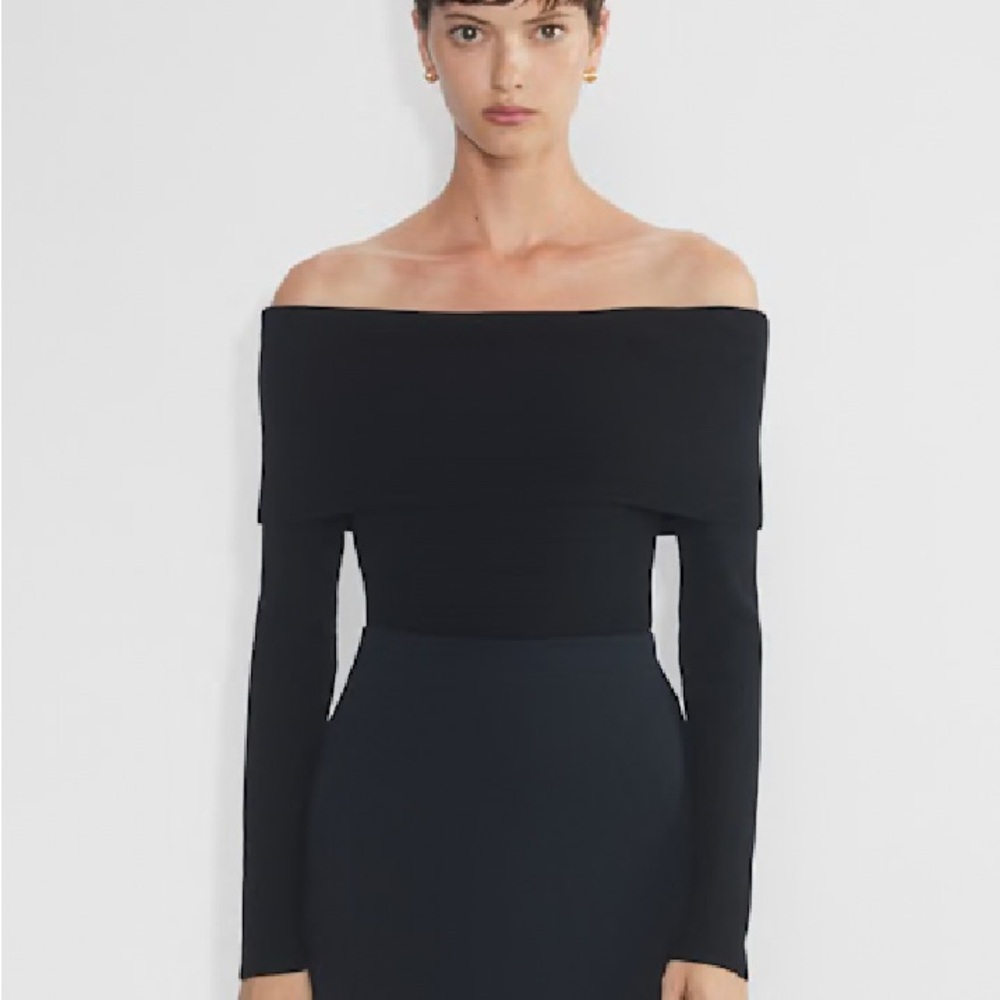 Sugarlips Off the Shoulder Black Knit Top